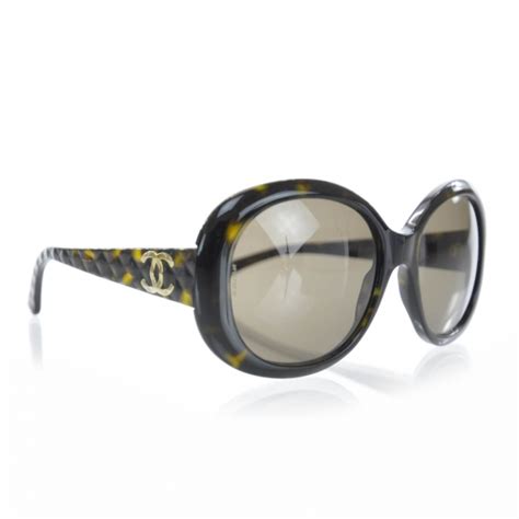 CHANEL Tortoise Shell Quilted CC Sunglasses 5188